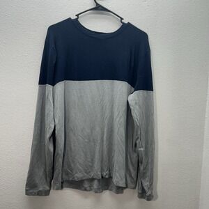 Giorgio Armani T-Shirt Navy Gray Bamboo Viscose Angora Jersey Crewneck Tee US L